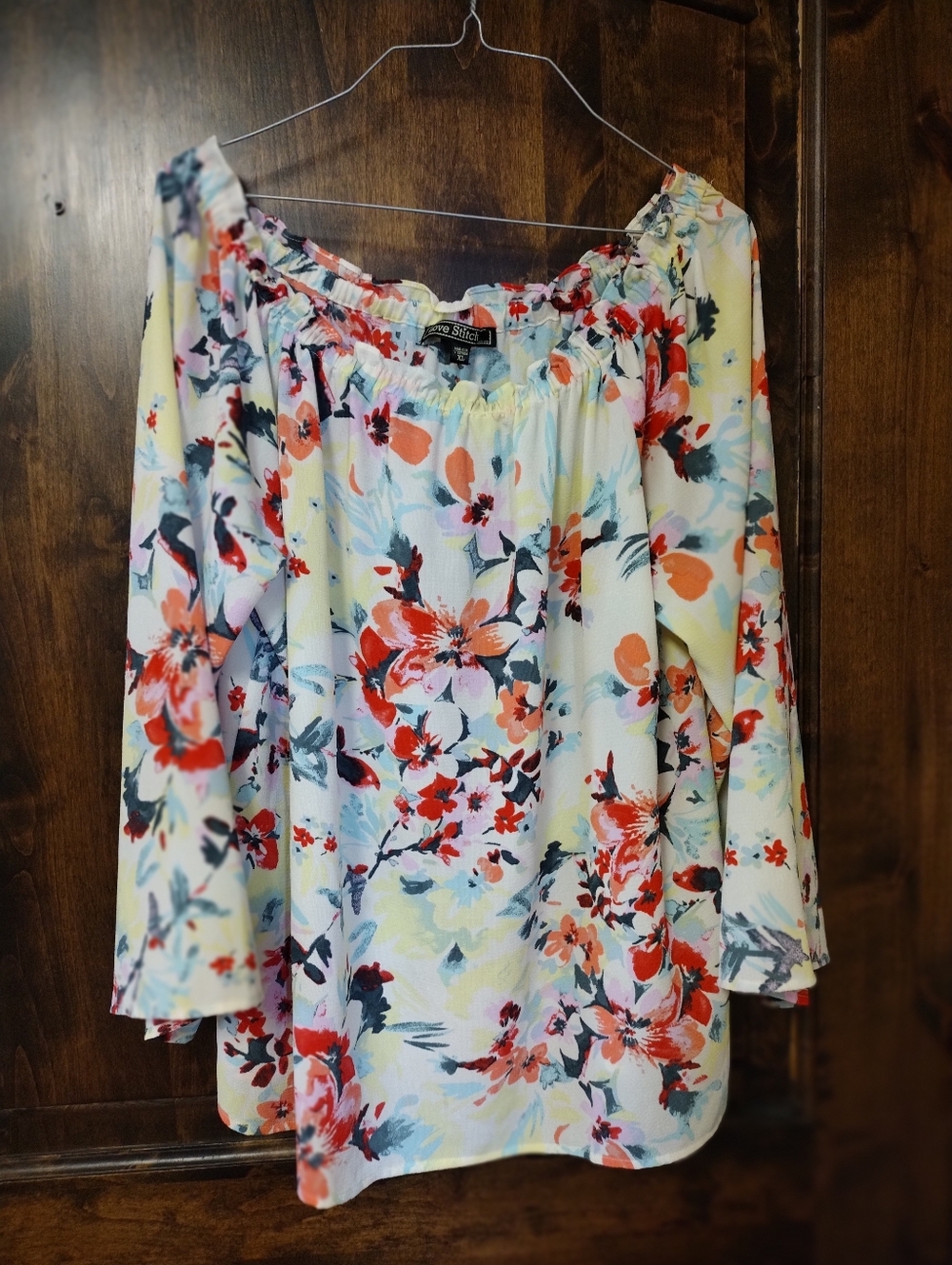 Love Stitch Sheer Floral Blouse